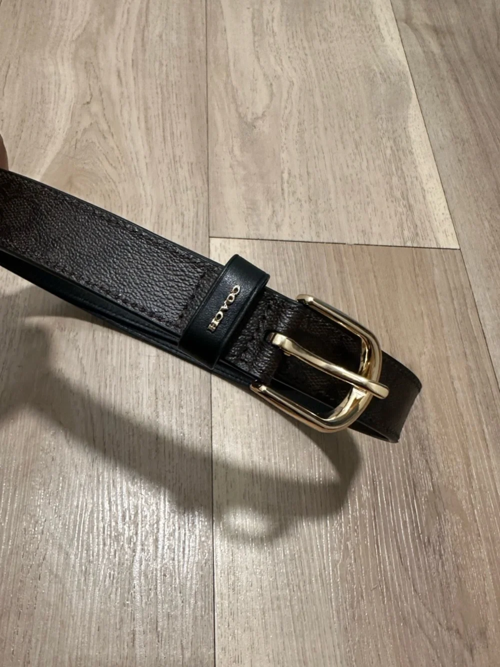 Coach Women's Classic‎ Signature Canvas Belt | Drk Brown | M